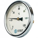 STOUT SIM-0001 Термометр биметаллический с погружной гильзой. Корпус Dn 100 мм, гильза 50 мм 1/2