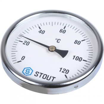 STOUT SIM-0001 Термометр биметаллический с погружной гильзой. Корпус Dn 80 мм, гильза 100 мм 1/2
