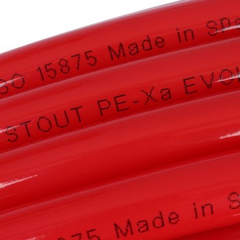 STOUT  20х2,0 (бухта 260 метров) PEX-a труба из сшитого полиэтилена с кислородным слоем, красная