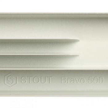 STOUT  Bravo 500 12 секций радиатор алюминиевый боковое подключение RAL9010