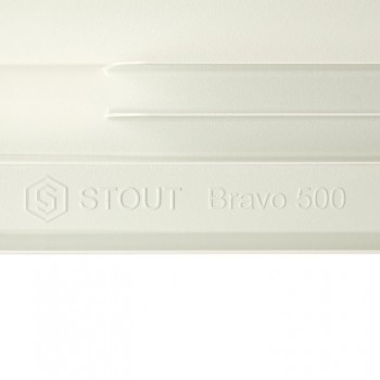 STOUT  Bravo 500 14 секций радиатор алюминиевый боковое подключение RAL9010