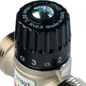 STOUT  Термостатический смесительный клапан для систем отопления и ГВС. G 1/4 НР    20-43°С KV 2,5