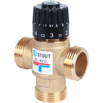 STOUT  Термостатический смесительный клапан для систем отопления и ГВС. G 1” M